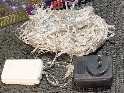 200 LED STRING LIGHTS 24 V Multicolored  / WHITE WITH 8 FUNCTION CONTROLLER - NEW