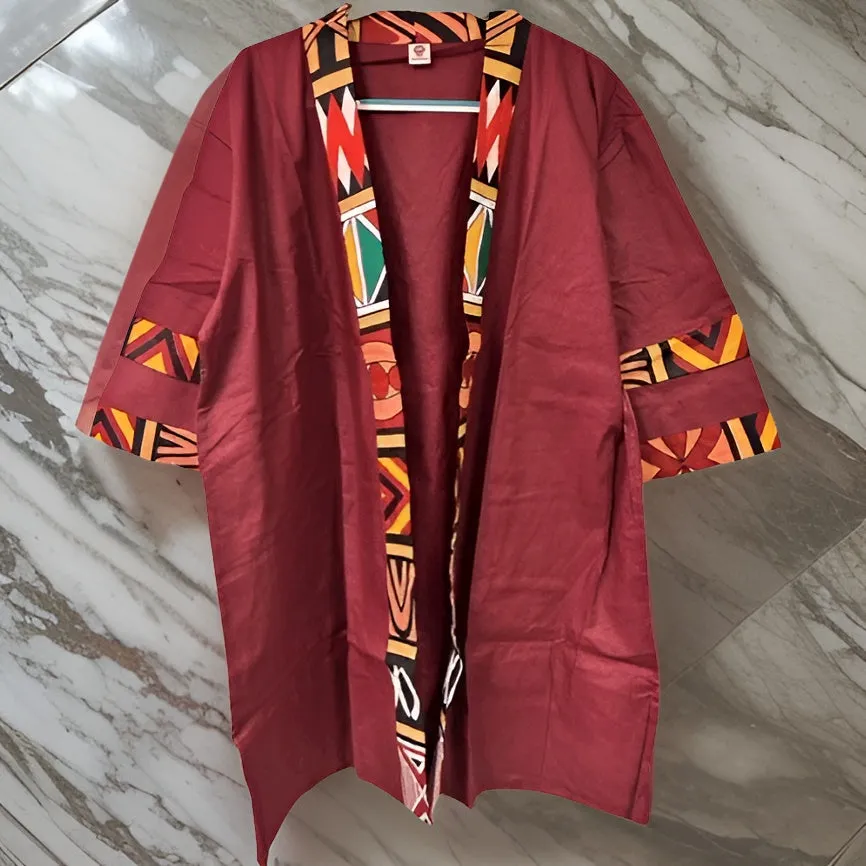 African Print Kimono Short Duster