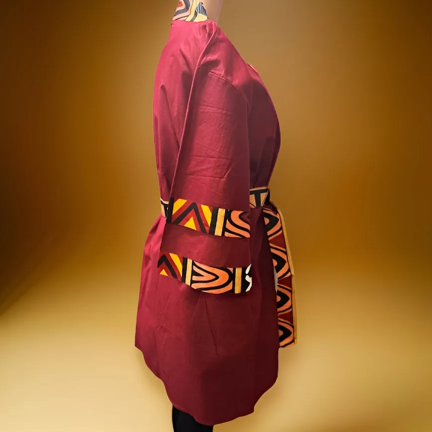 African Print Kimono Short Duster
