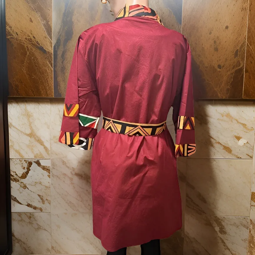 African Print Kimono Short Duster
