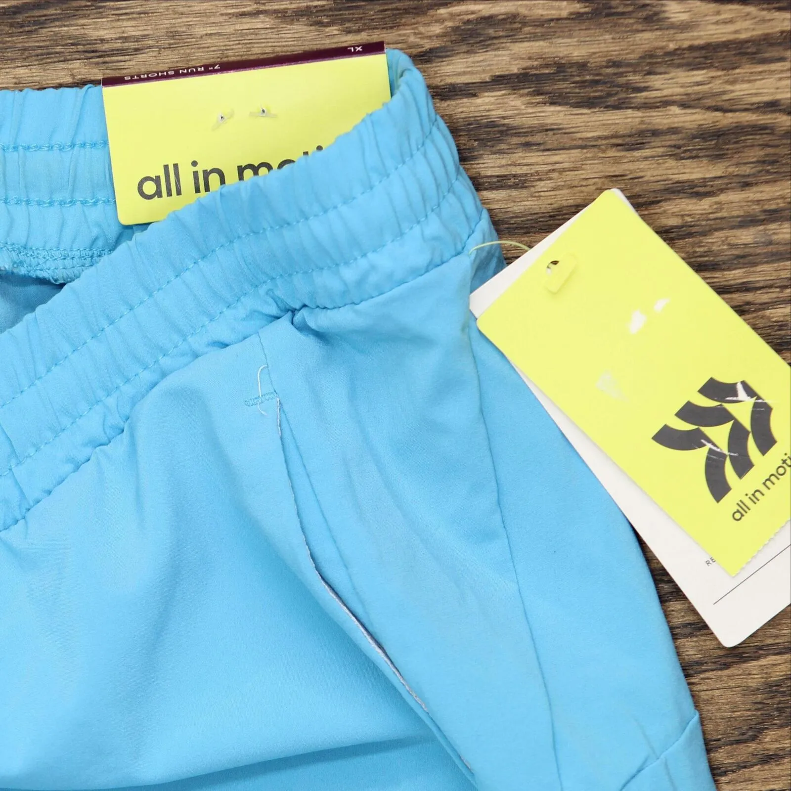 All In Motion Men's Unlined Run Shorts 7.5" 80915143 Turquoise Blue XL