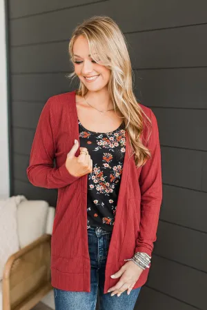All To Ourselves Knit Cardigan- Red