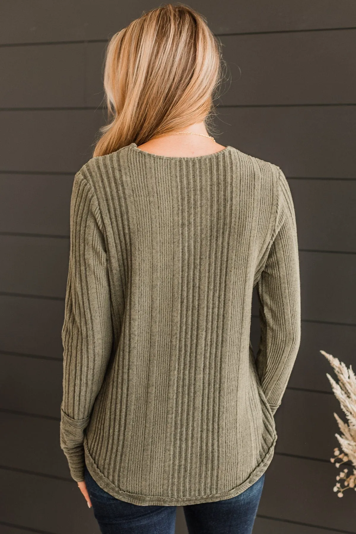 Always Lovable Knit Top- Dark Sage