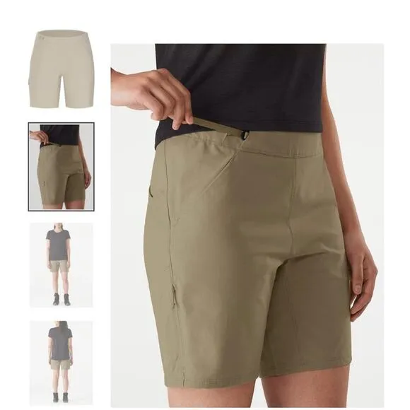 Arc'teryx Women's Konseal Shorts 7.5 in sz 4 khaki gorpcore hiking camping