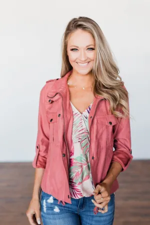 Around The World Lightweight Jacket- Terra Cotta