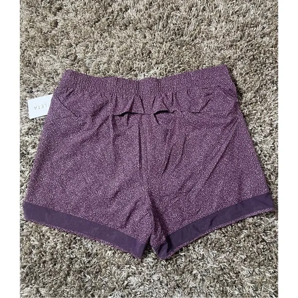 Athleta Womens Shorts Pink Printed Mesh Racer Run Mid Rise Elastic waistband