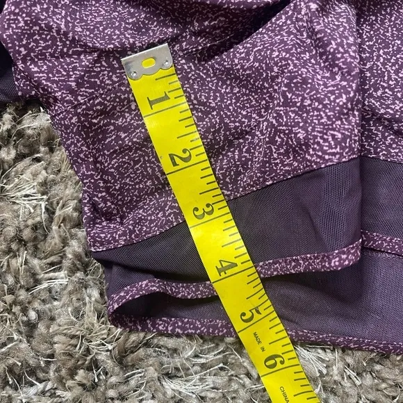 Athleta Womens Shorts Pink Printed Mesh Racer Run Mid Rise Elastic waistband