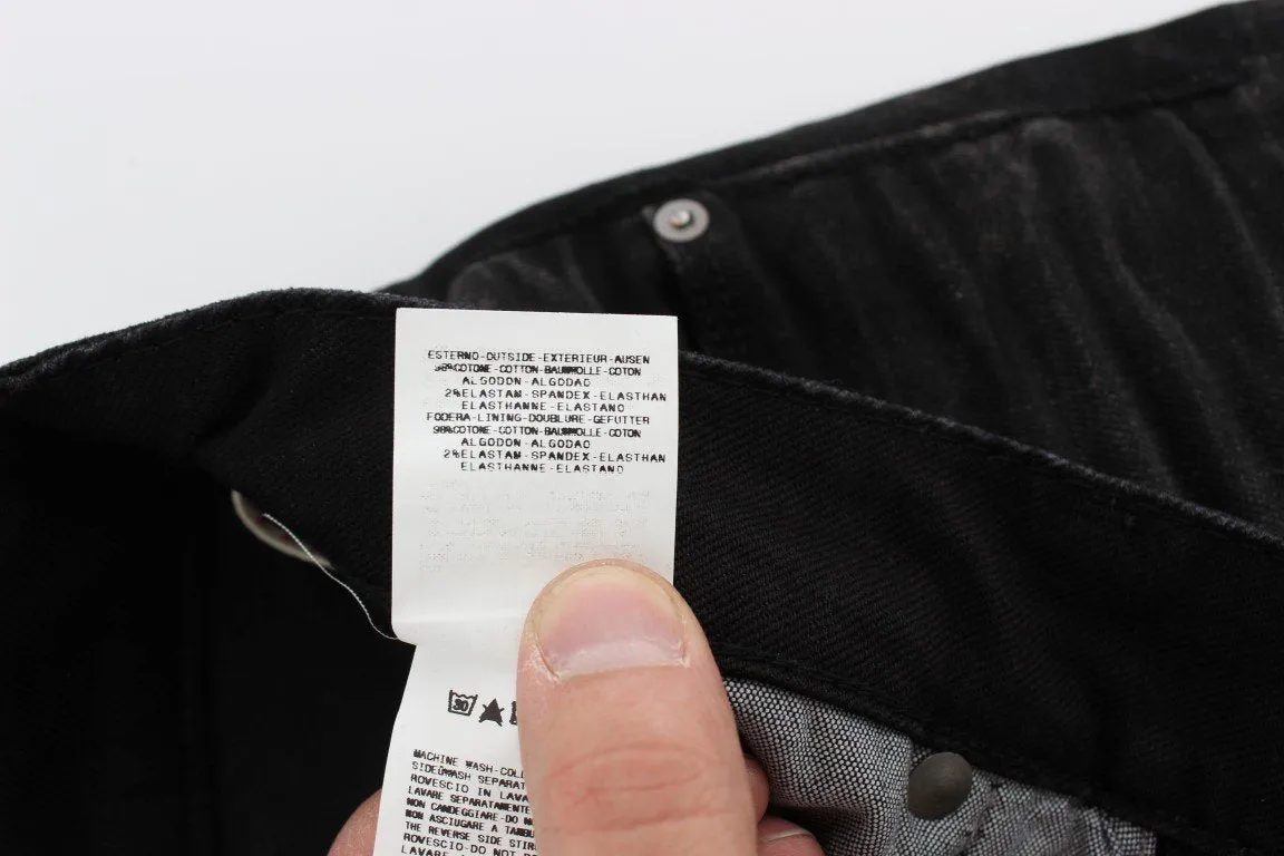 Black Cotton Stretch Slim Fit Jeans