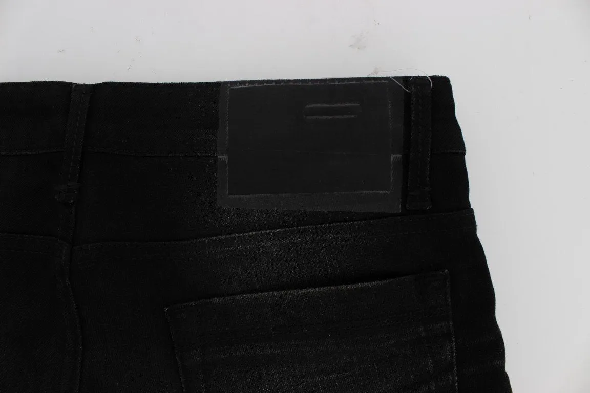 Black Cotton Stretch Slim Fit Jeans