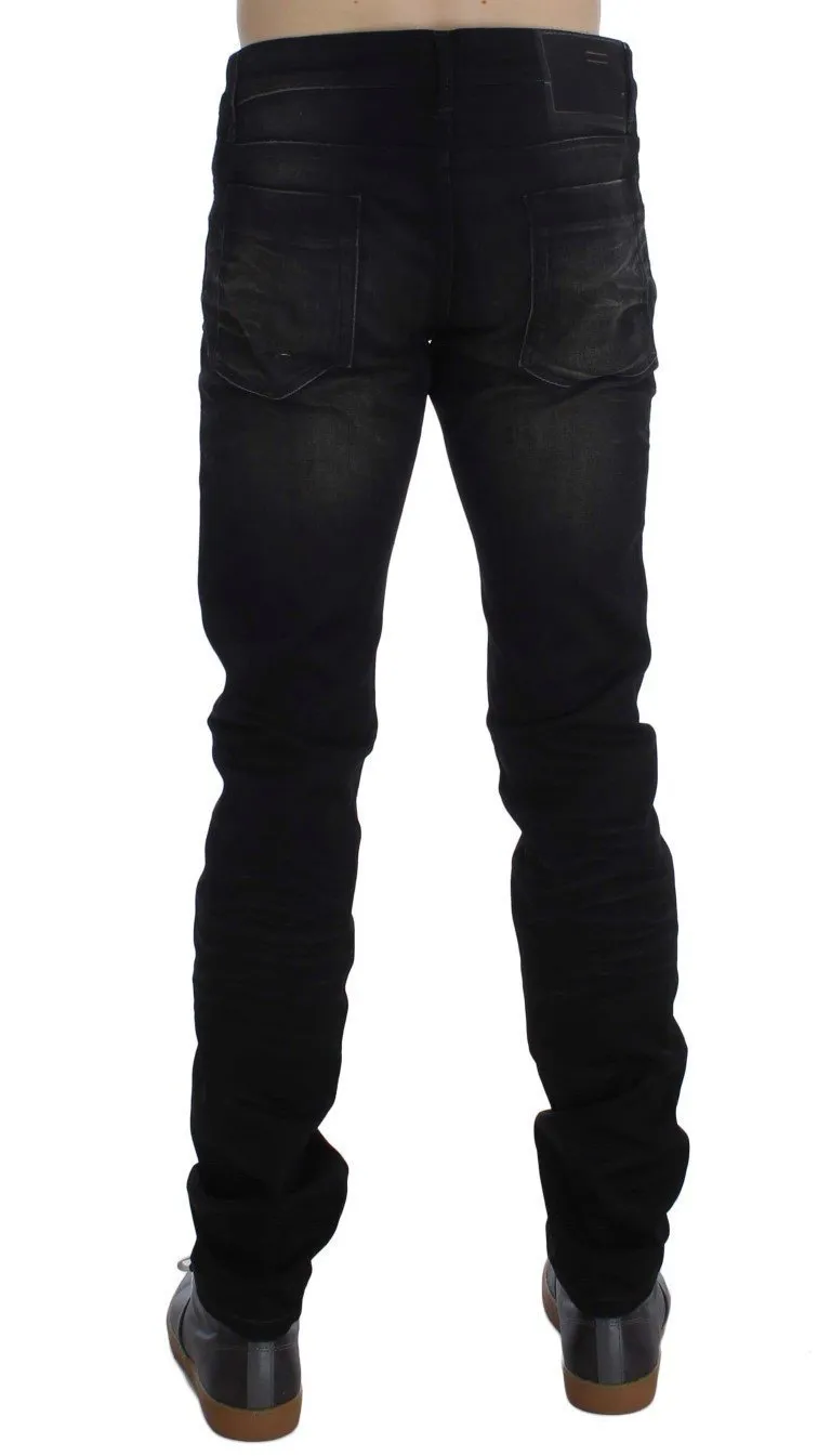 Black Cotton Stretch Slim Fit Jeans