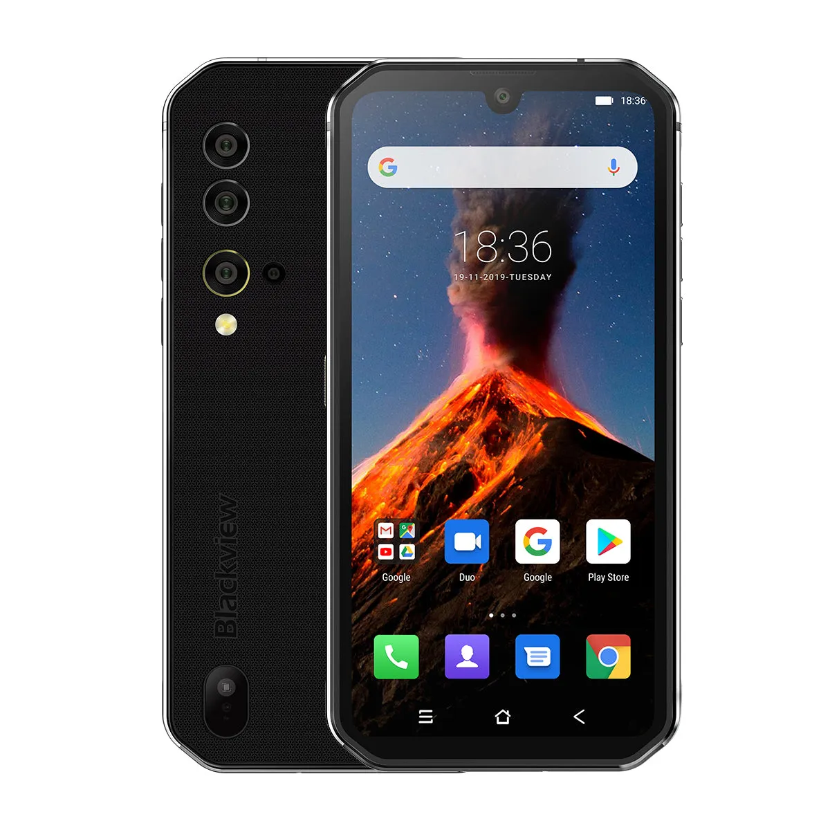 Blackview BV9900 Helio P90 Octa Core 8 256GB IP68 Rugged Mobile Phone Android 9.0 48MP Quad Rear Camera NFC Smartphone Global 4G Silver_European regulations