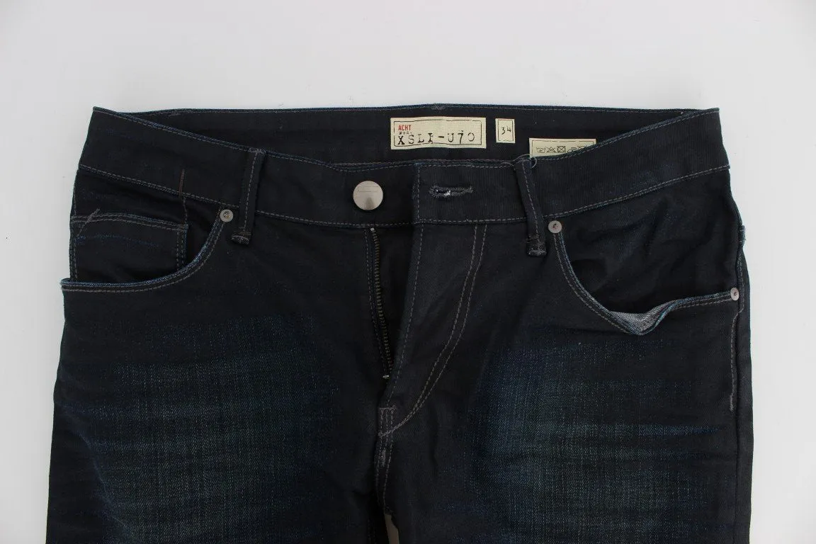 Blue Cotton Stretch Slim Fit Jeans