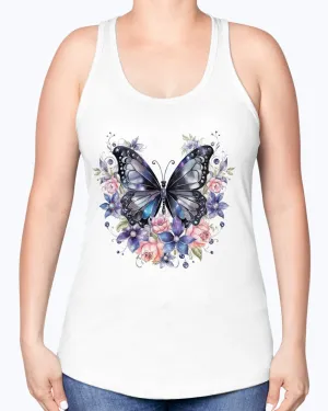 Butterfly metal-blk - Ladies Racerback Tank