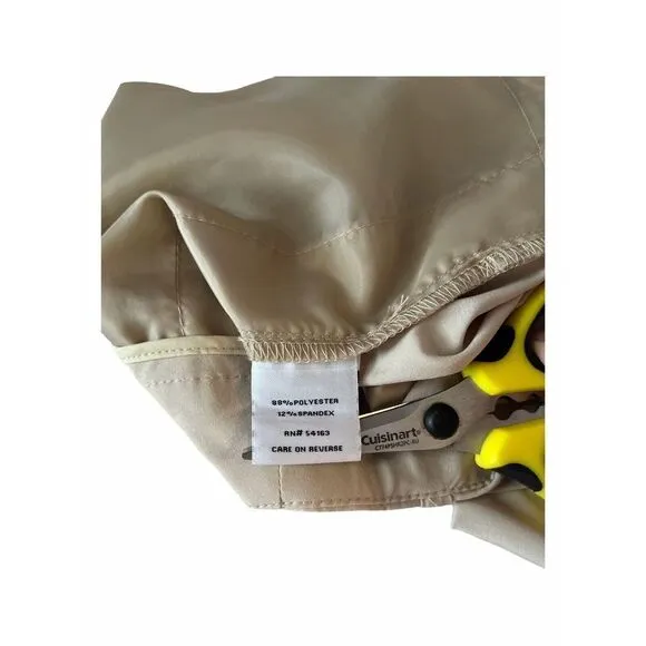 Calvin Klein Tan Shorts Size 14 Tie Belt High Rise Flare Paperbag Pockets Zippe