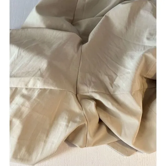Calvin Klein Tan Shorts Size 14 Tie Belt High Rise Flare Paperbag Pockets Zippe
