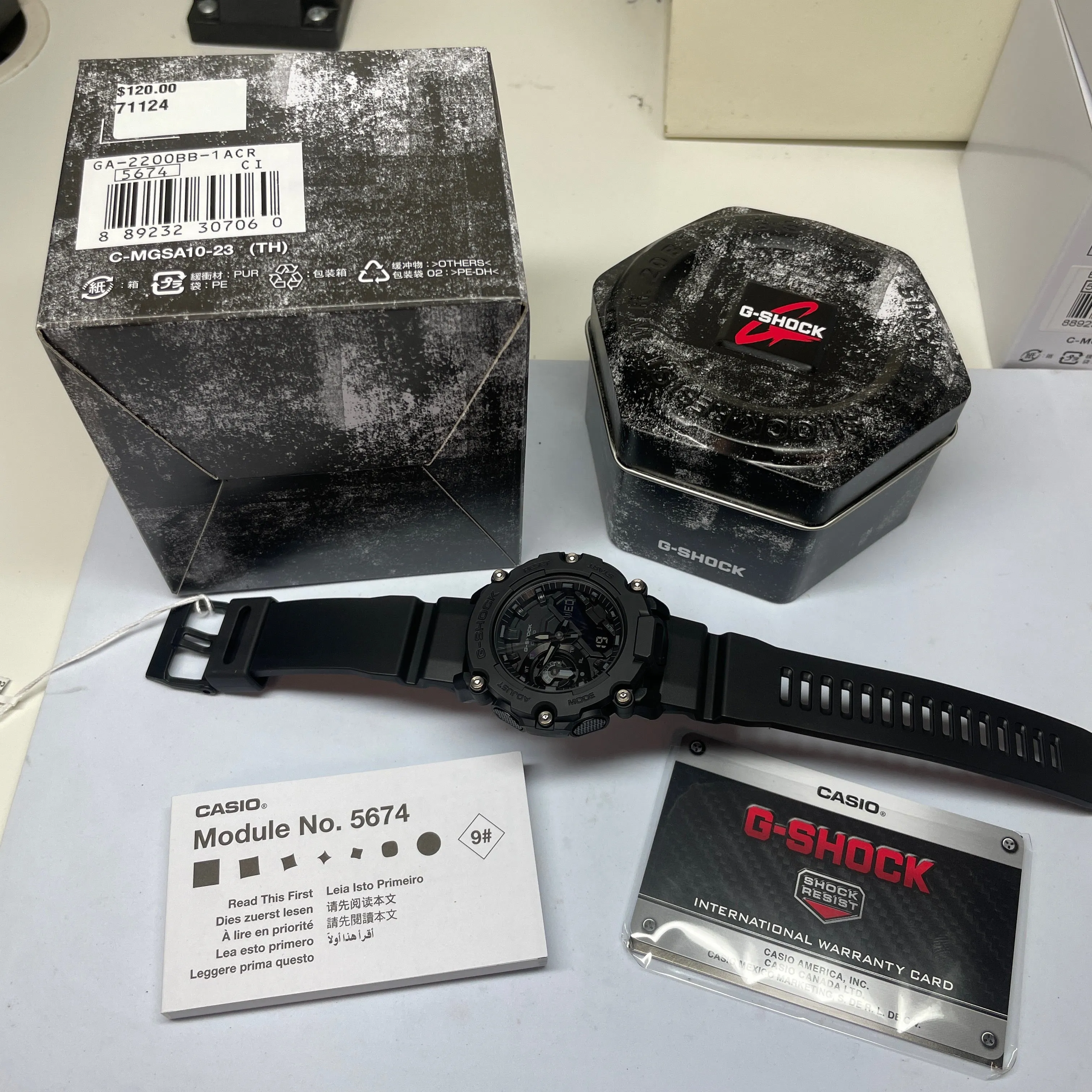 CASIO G-Shock GA2200BB-1A Carbon Core Watch Black