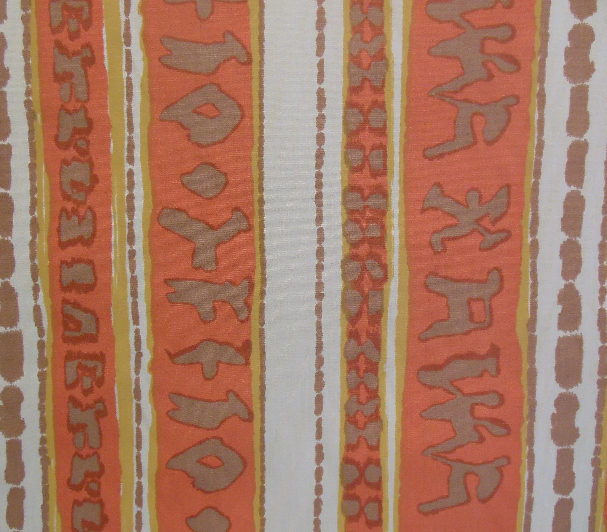 China Seas Fabric: Abaco Stripe - Terracottas / Beige on Vellum Suncloth (Outdoor Quality)