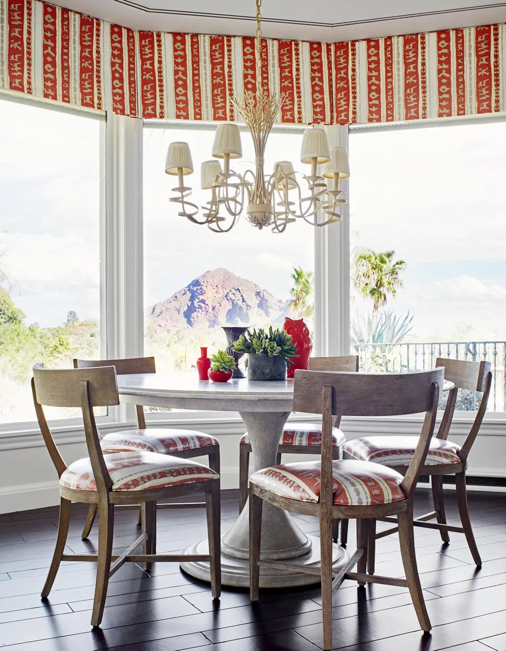 China Seas Fabric: Abaco Stripe - Terracottas / Beige on Vellum Suncloth (Outdoor Quality)