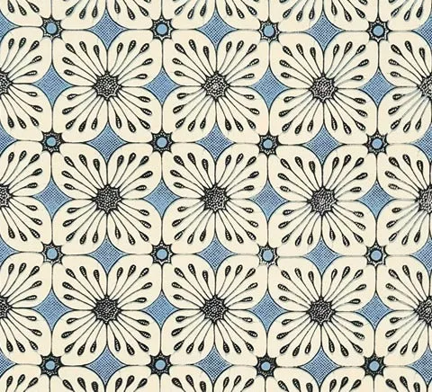 China Seas Fabric: Barbados Batik - Custom Windsor / Brown on Cream Suncloth (Outdoor Quality)