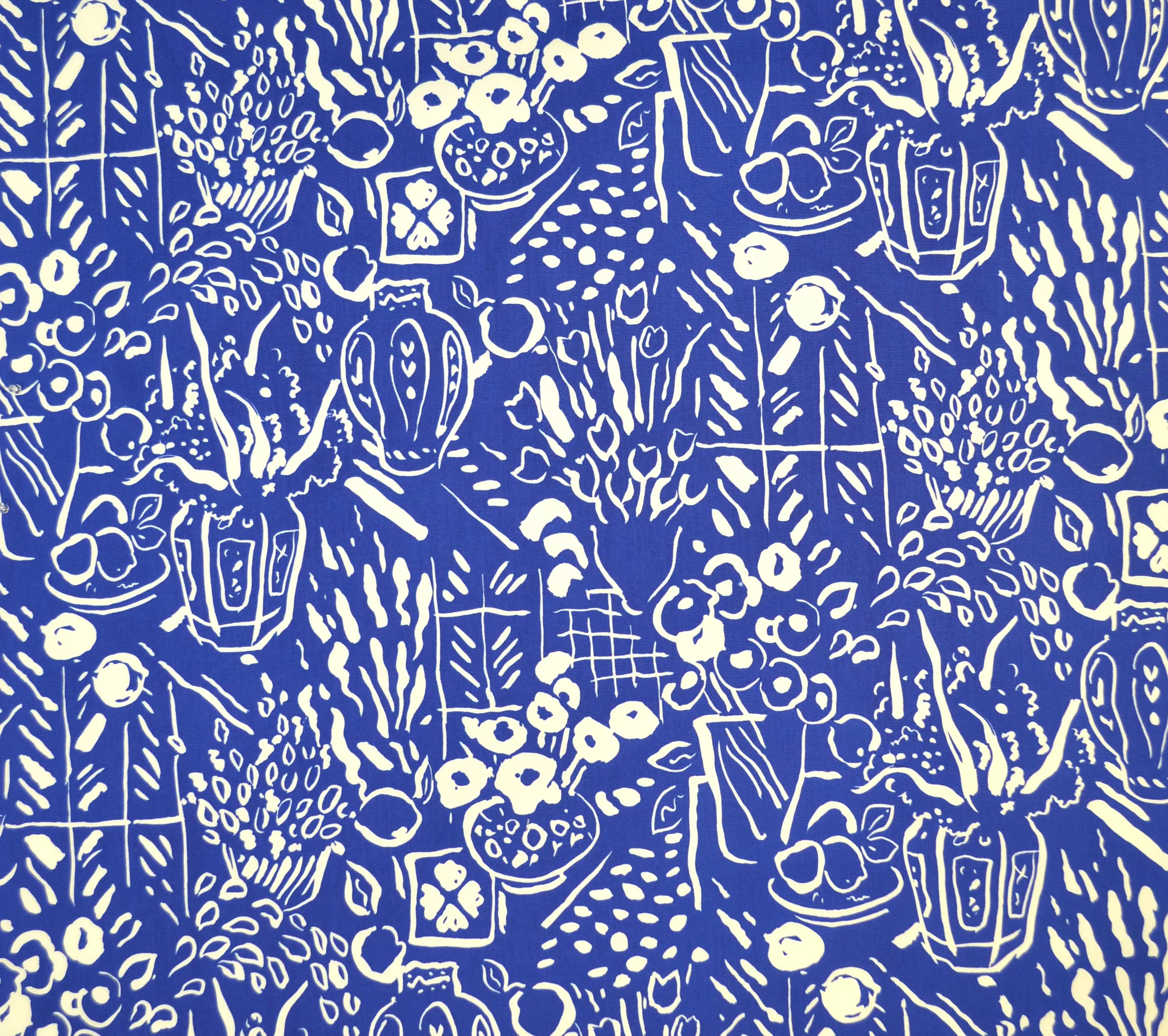 China Seas Fabric: Bonaire II - Custom Royal Blue on White Suncloth