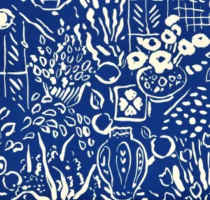 China Seas Fabric: Bonaire II - Custom Royal Blue on White Suncloth