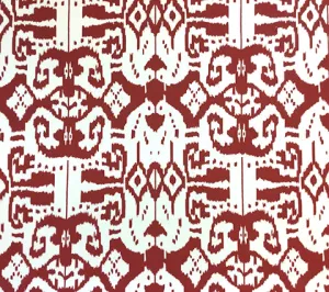 China Seas Fabric: Island Ikat - Custom Red on White Suncloth