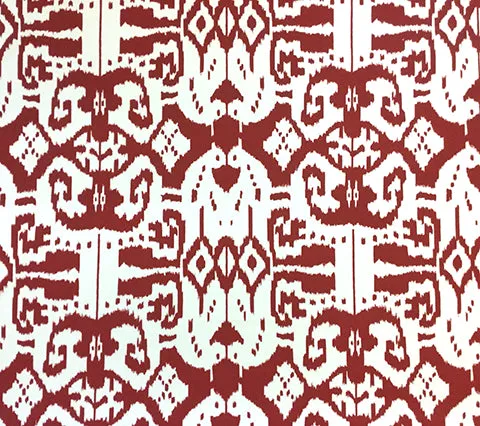 China Seas Fabric: Island Ikat - Custom Red on White Suncloth