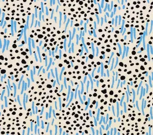 China Seas Fabric: Trilby - Custom New Blue / Brown on Cream Suncloth (OUTDOOR)