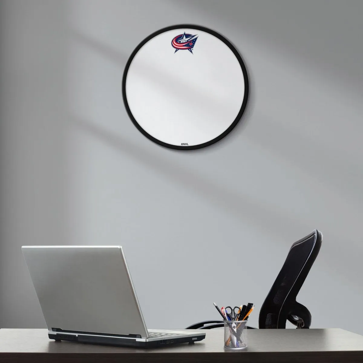 Columbus Blue Jackets: Modern Disc Framed Dry Erase Board