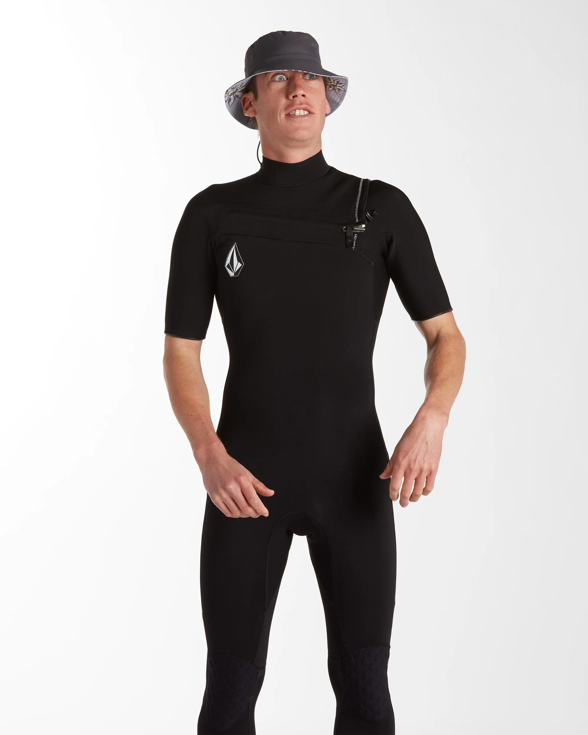 Combinaison de Surf Modulator Intégrale 2/2 mm à Manches Courtes - BLACK