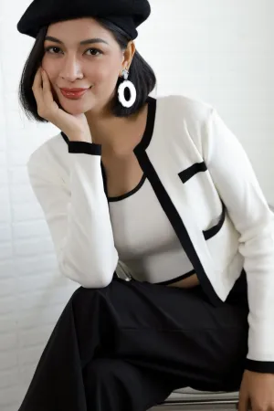 COURTNEY Knit Cardi Set (White)
