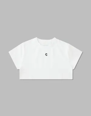CRONOS WOMEN DESIGN SHORT T-SHIRTS【WHITE】