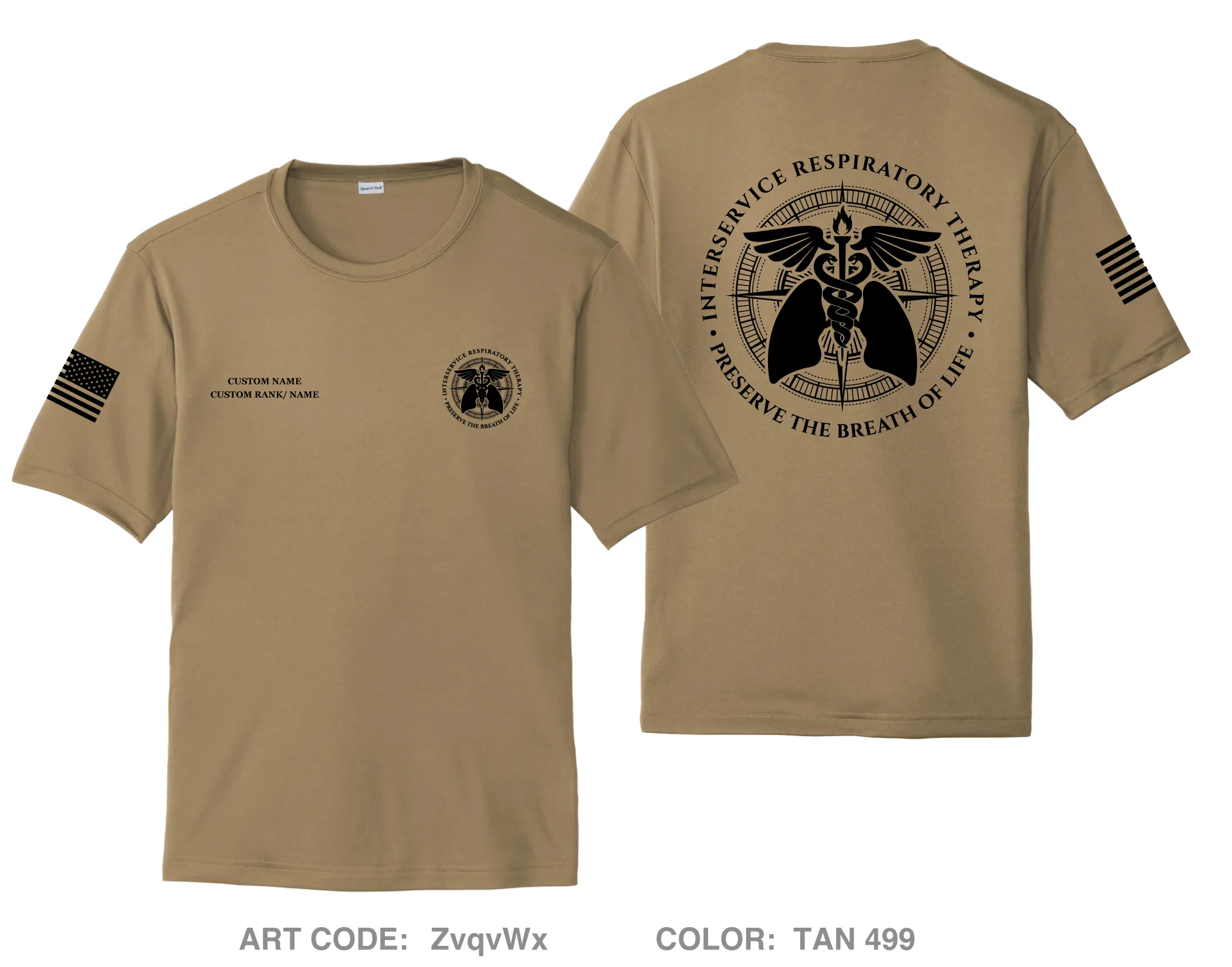 CUSTOM Interservice Respiratory Therapist Program Hi-Tech Performance Unisex SS Tee - ZvqvWx