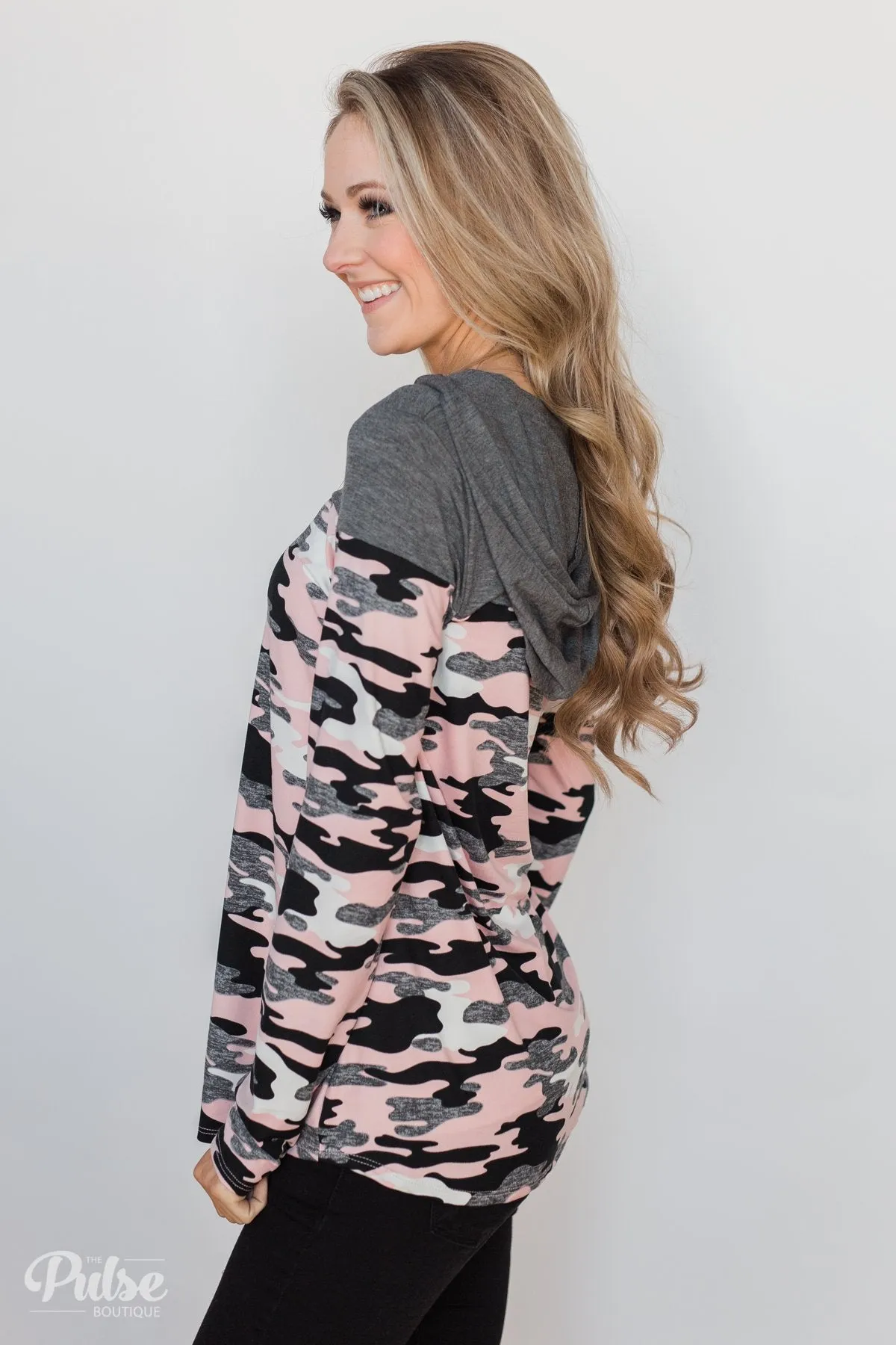 Cute & Camo Lightweight Hoodie - Pink