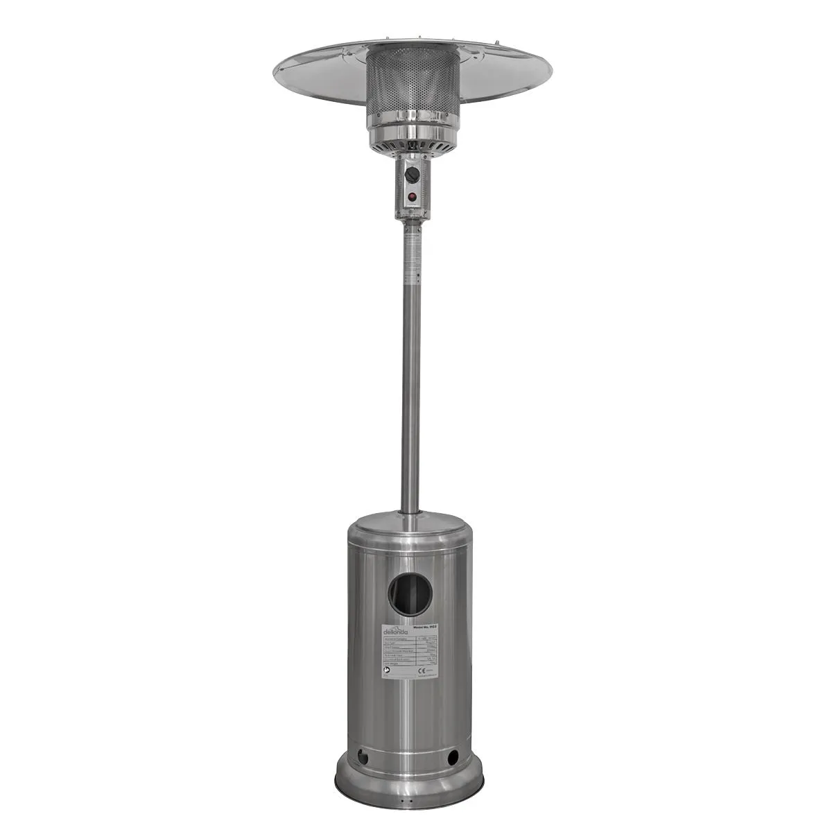 Dellonda 13kW Stainless Steel Commercial Gas Outdoor Garden Patio Heater, Wheels