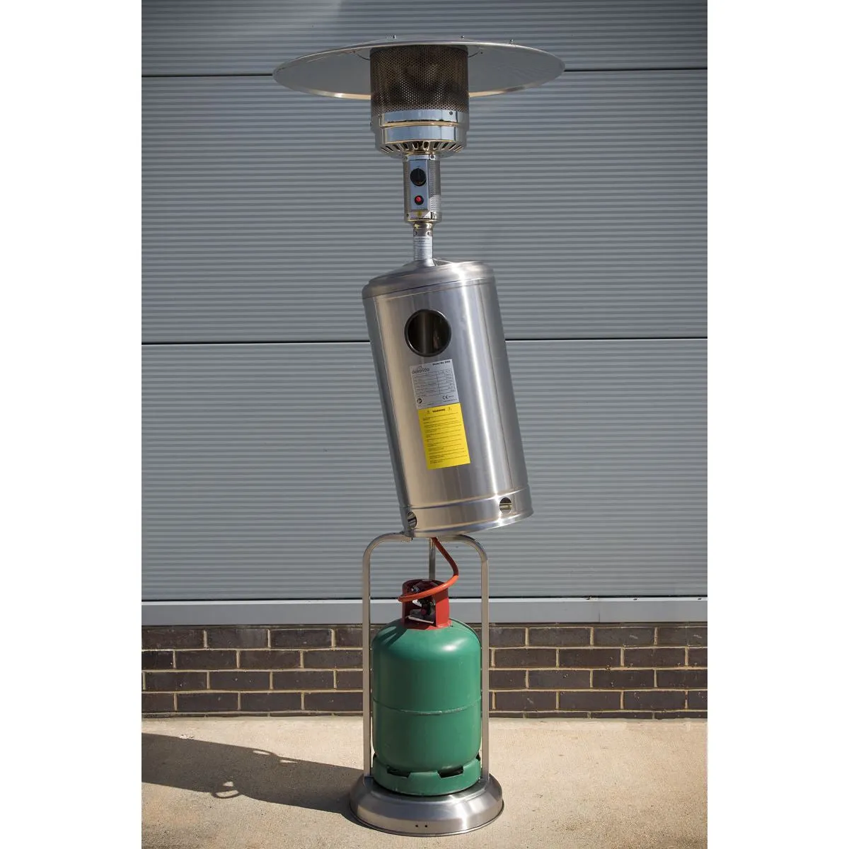 Dellonda 13kW Stainless Steel Commercial Gas Outdoor Garden Patio Heater, Wheels
