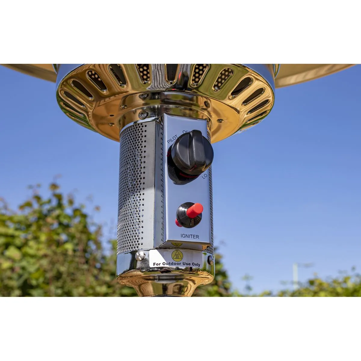 Dellonda 13kW Stainless Steel Commercial Gas Outdoor Garden Patio Heater, Wheels