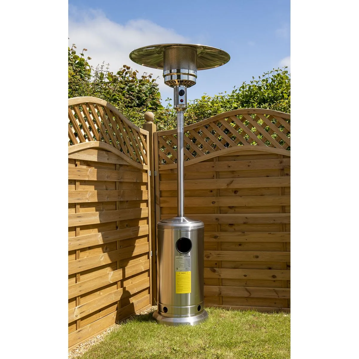 Dellonda 13kW Stainless Steel Commercial Gas Outdoor Garden Patio Heater, Wheels