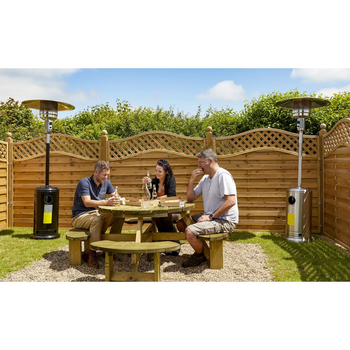 Dellonda Outdoor Garden Gas Patio Heater 13kW Commercial & Domestic Use, Black