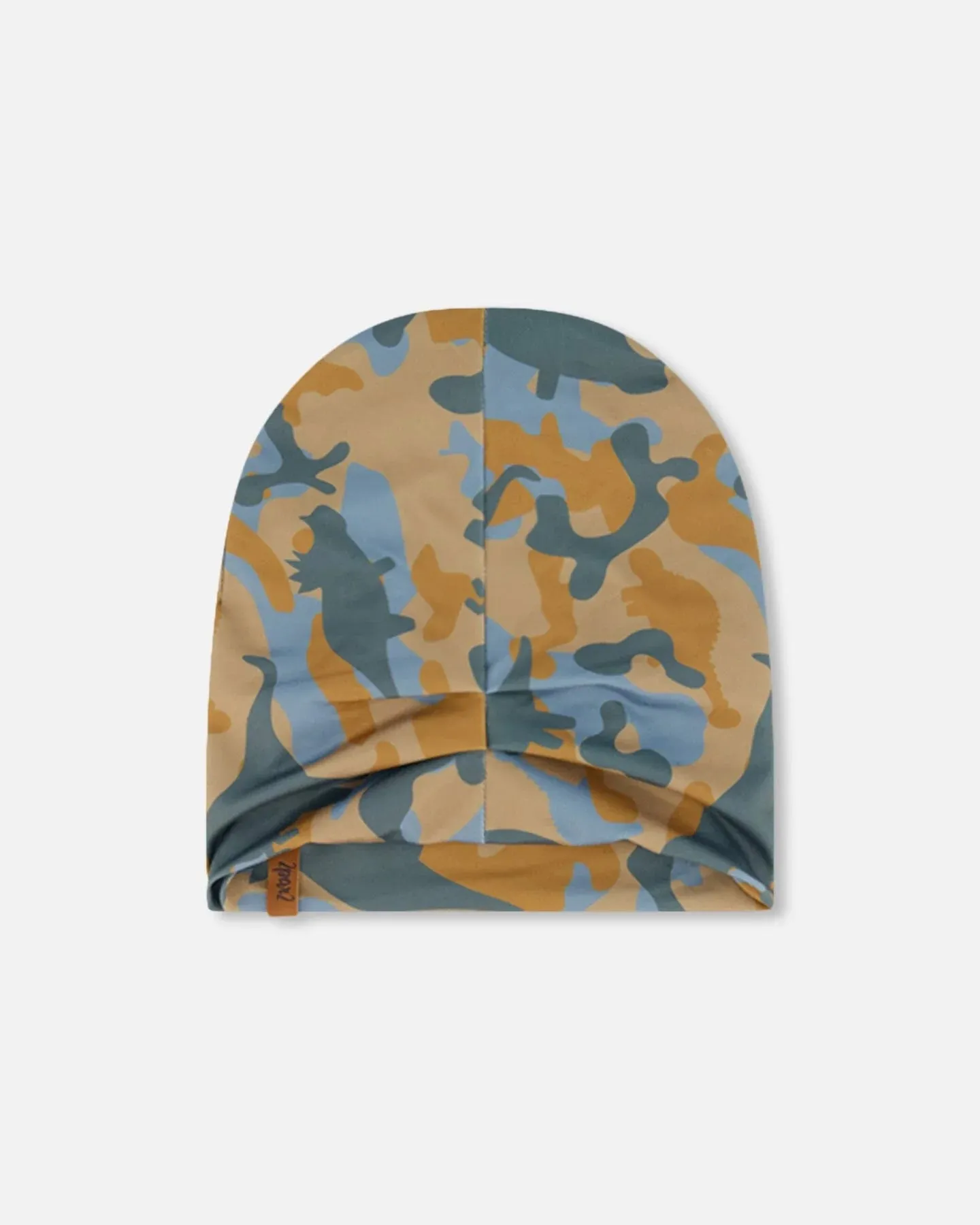 deux par deux Boys Outdoor Hat - Beige Printed Camo Dinos