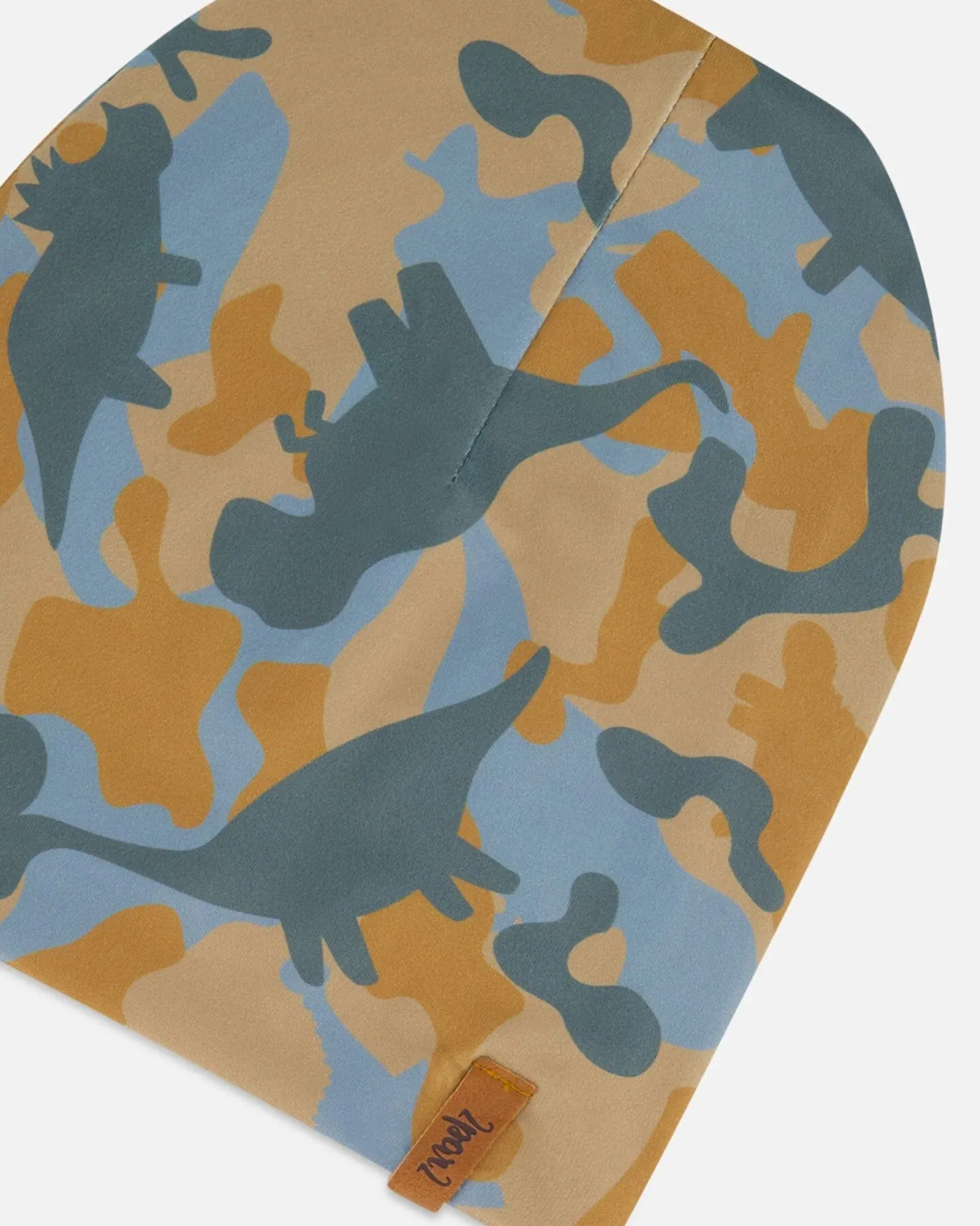 deux par deux Boys Outdoor Hat - Beige Printed Camo Dinos