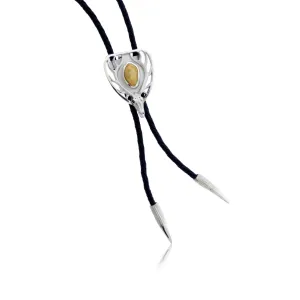 Elk Head with Elk Ivory Leather Bolo Tie