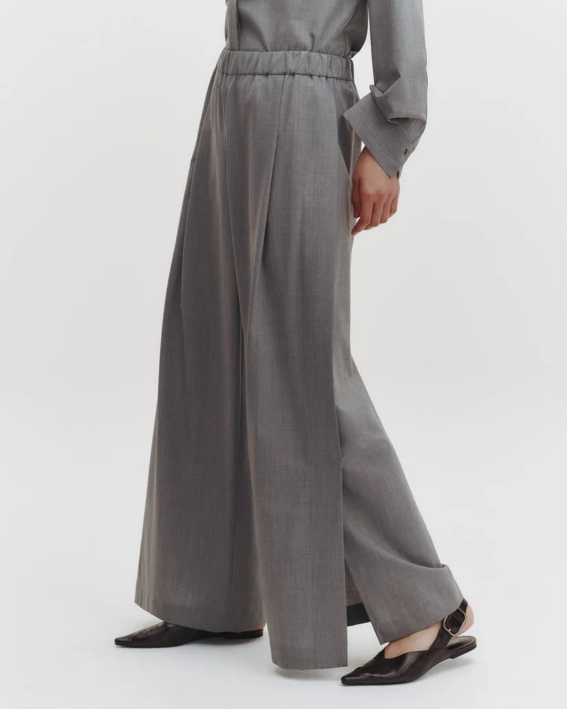 Eva Pant with Tux Pleat in Heather Grey