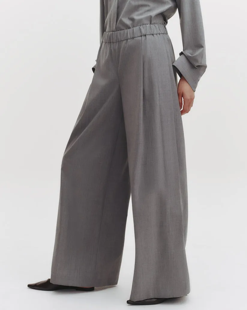 Eva Pant with Tux Pleat in Heather Grey
