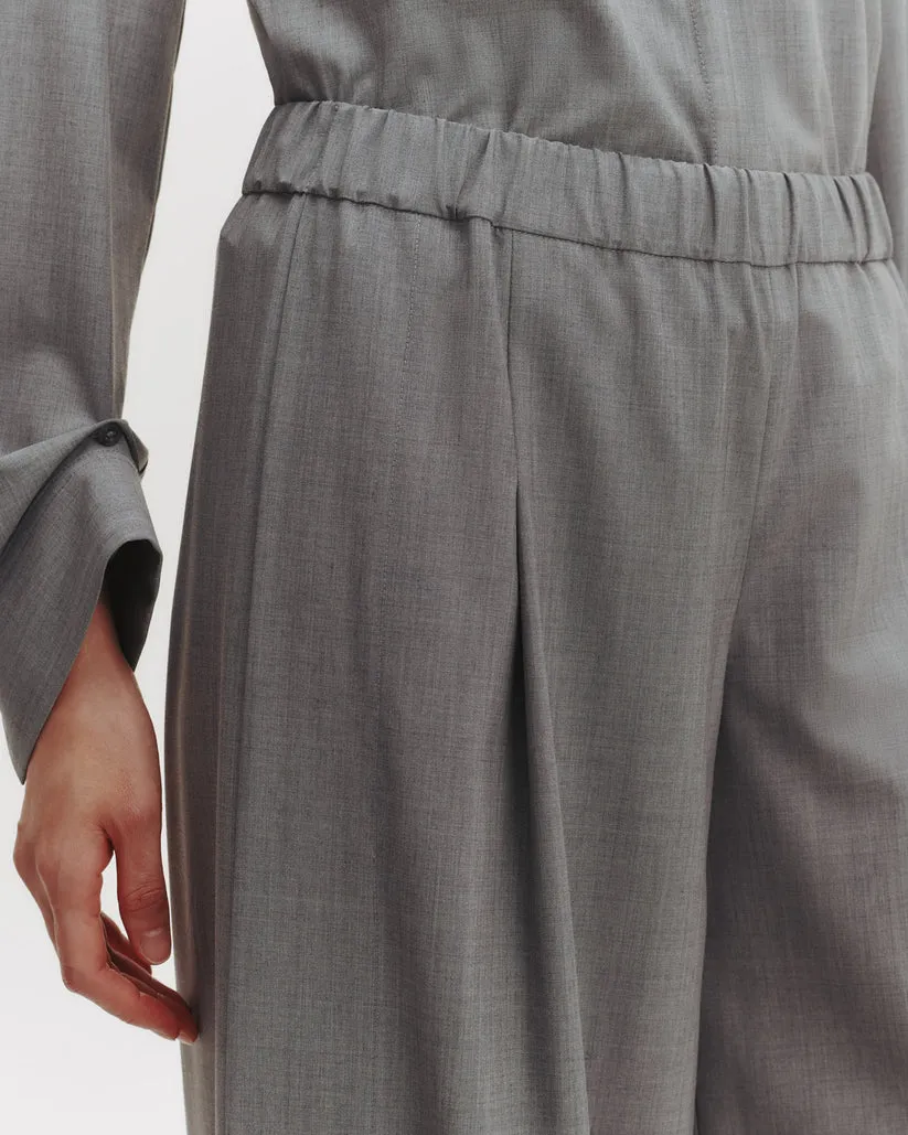 Eva Pant with Tux Pleat in Heather Grey