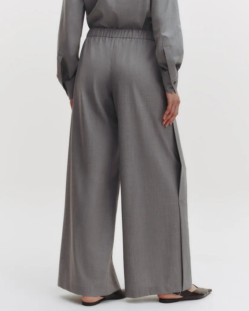 Eva Pant with Tux Pleat in Heather Grey