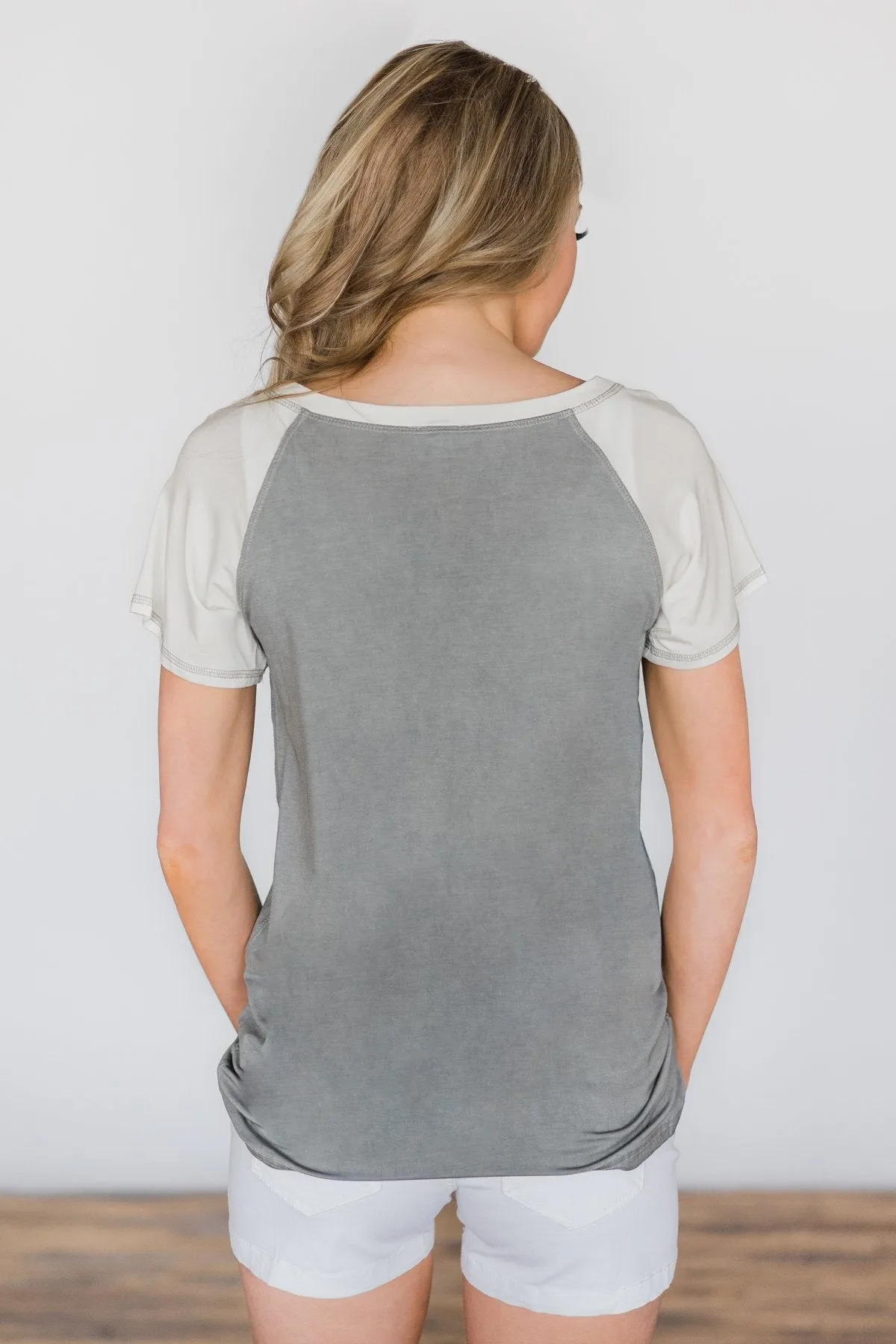 Feeling Holey Grey Top