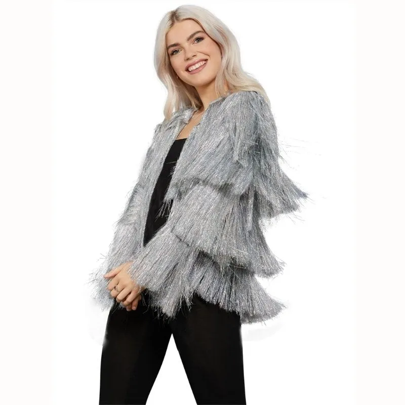 Fever Silver Tinsel Festival Jacket