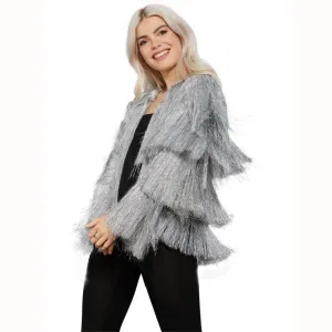 Fever Silver Tinsel Festival Jacket