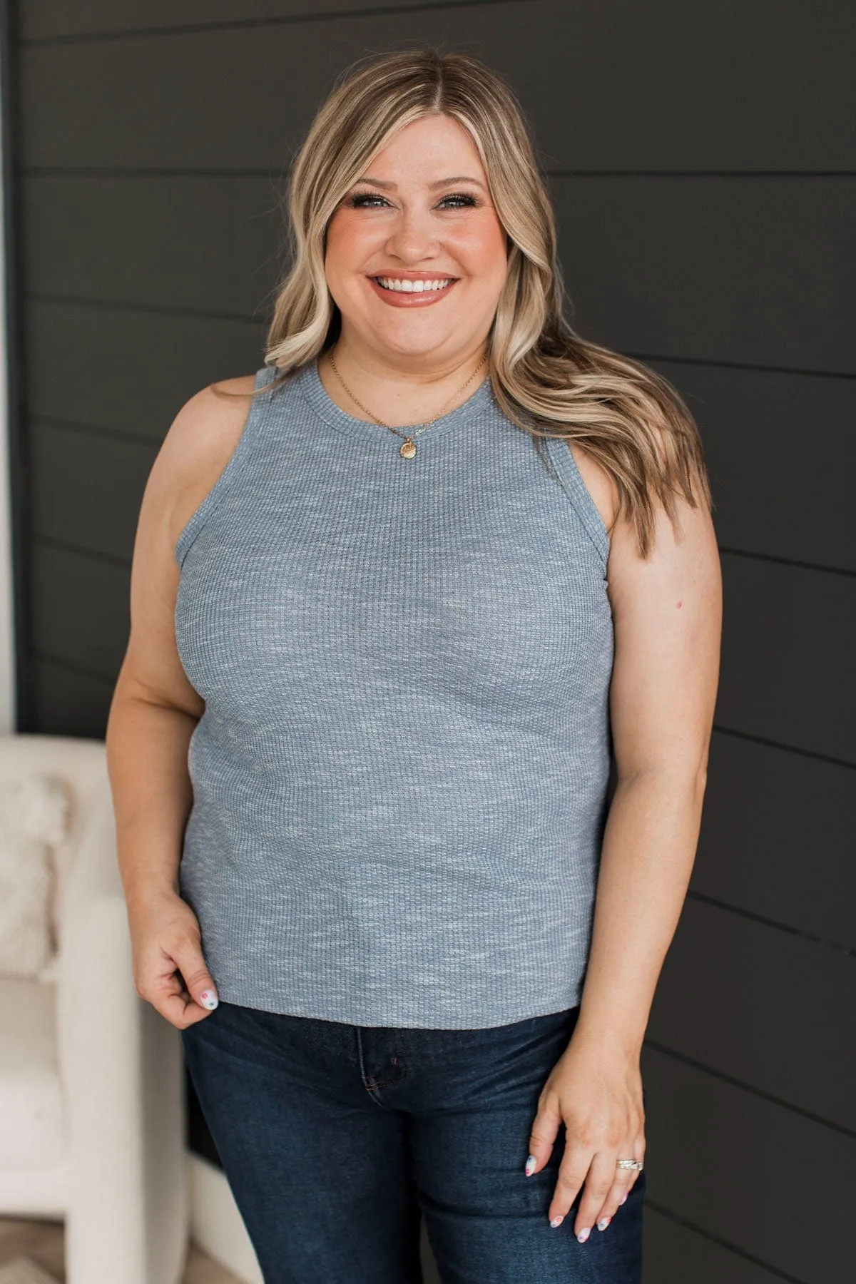 Find Me Again Lightweight Tank Top- Denim